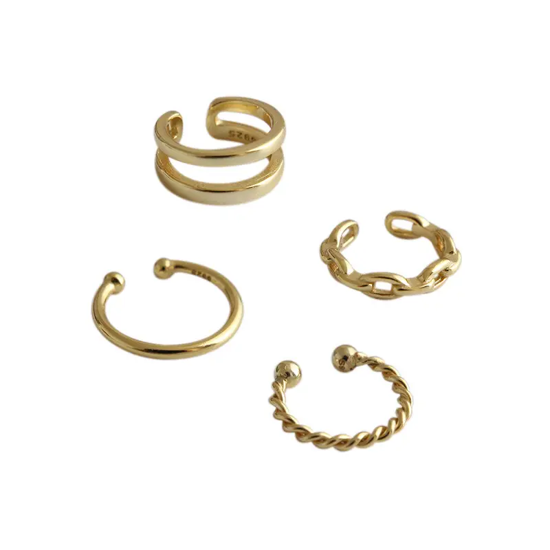 S925 Sterling Silver Earbuckle Ins Minor Simple Twist Double