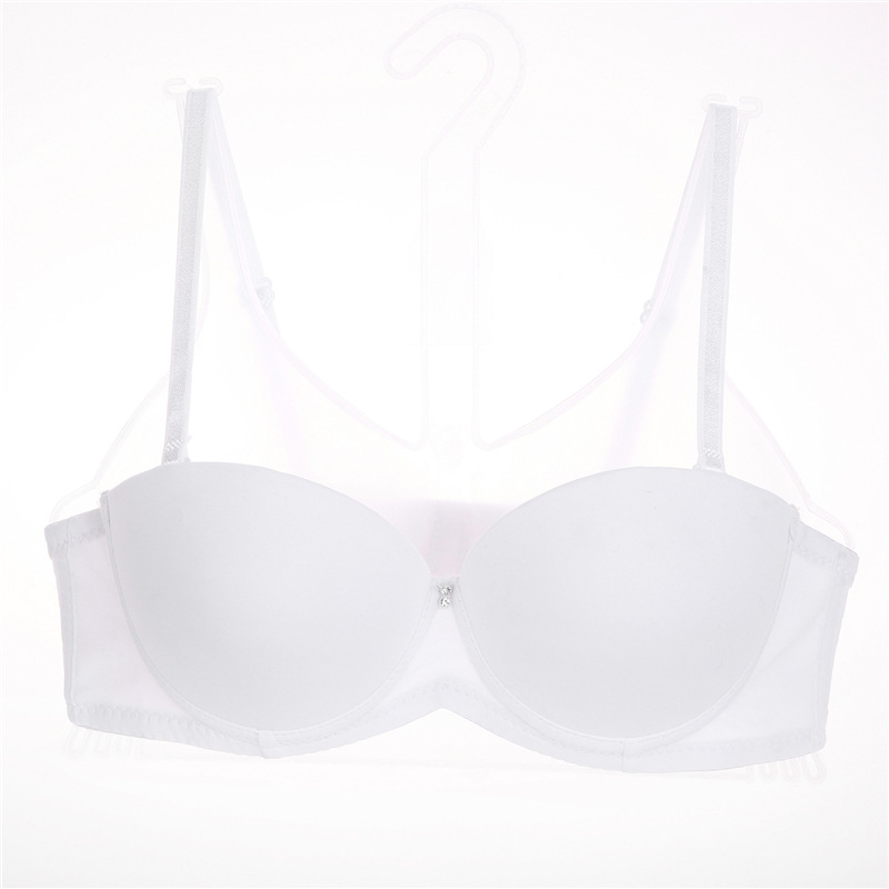 Title 12, Thick cup gathering half cup glossy girls bra. ...