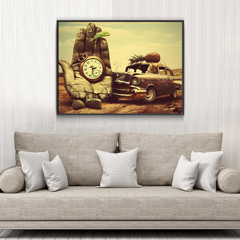 لوحة خماسية الأبعاد للتطريز الصليبي - سيارة رؤية الصحراء بالألماس