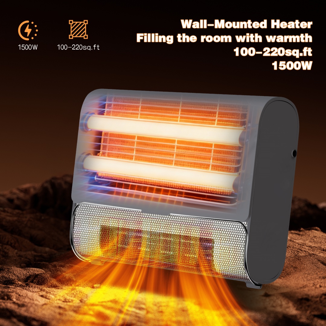 Smart Wall Heater, 1500W Fast Heating Electric Space Heater For Indoor Use, Wall Mounted Panel Heater With Remote, 3 Fan Speeds image 20
