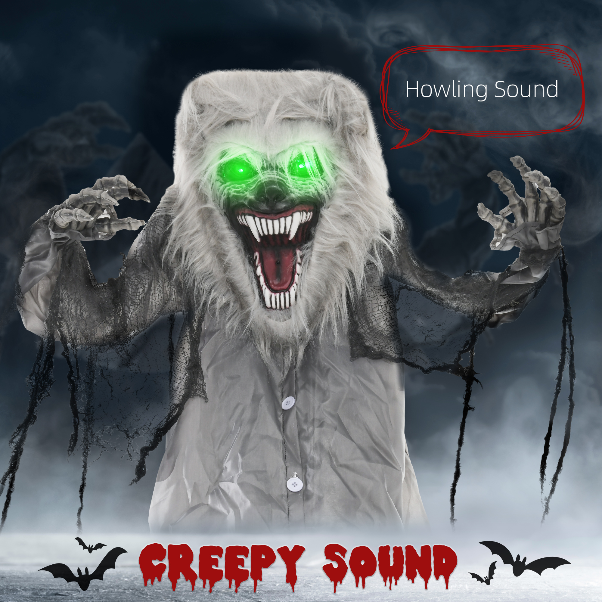 68 Skeleton Werewolf Halloween Electronic Animation Doll, Eyes Shine — image 9