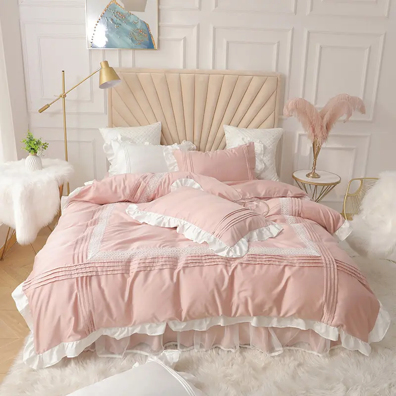 Lace Bed Skirt Quilt Cover Girl Heart