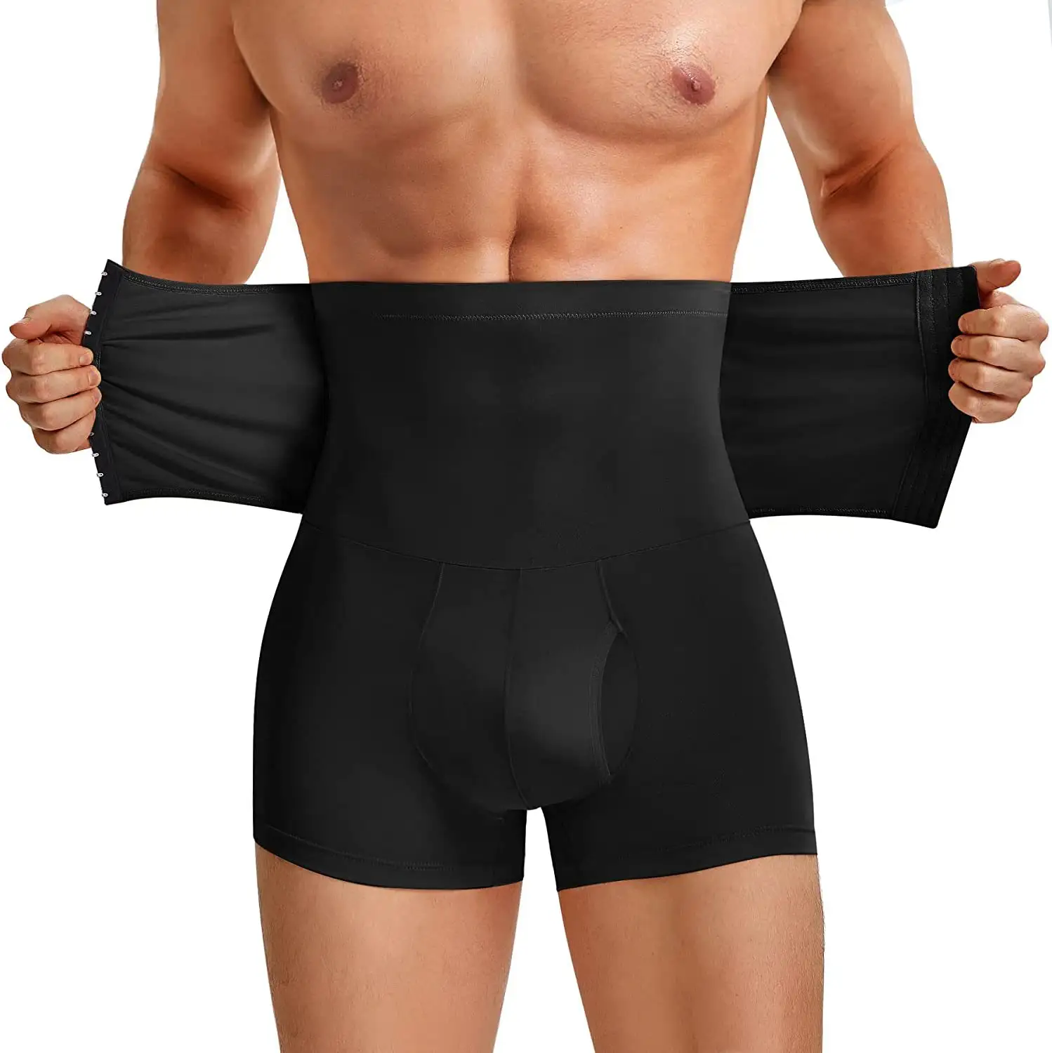 Men High Waist Shapewear Boxer Briefs