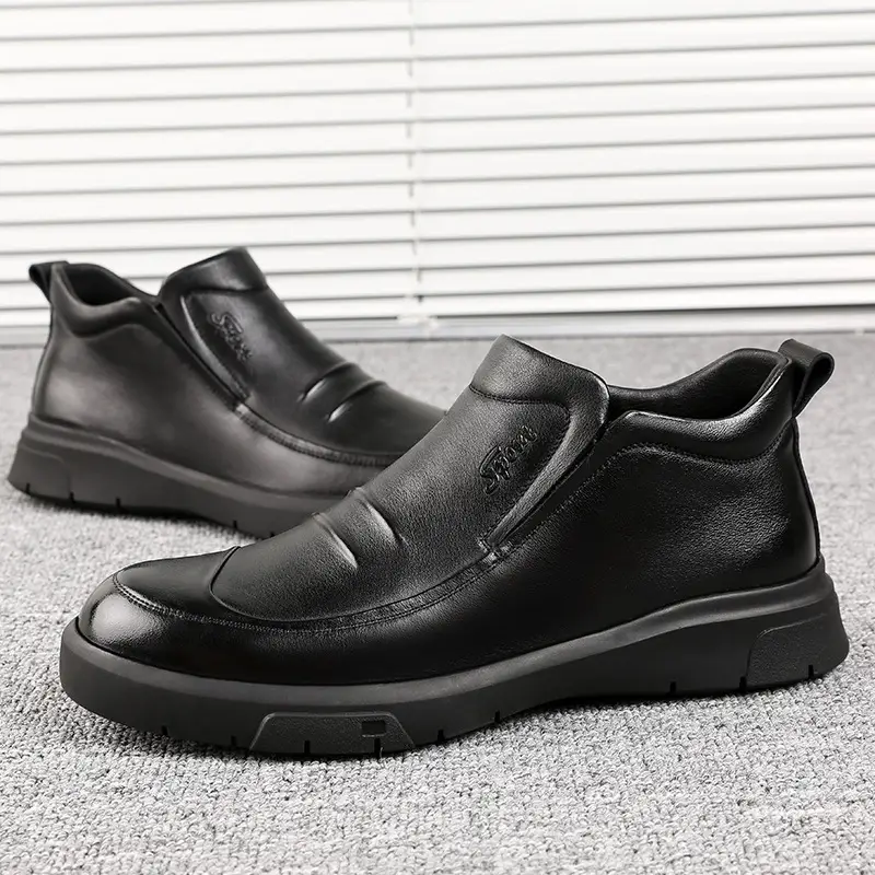 Fashion Men's Casual Wear-resistant Cowhide Shoes