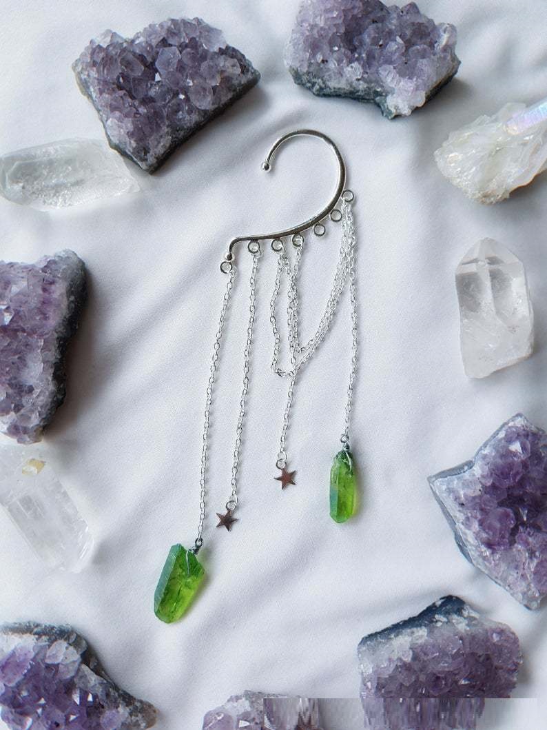 Natural Amethyst Handmade Non-porous Ear Hook