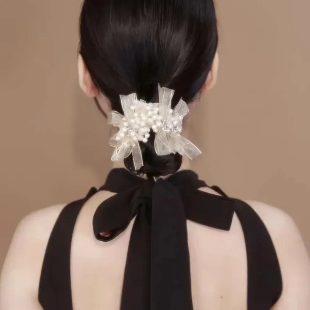 Fabric Clip Pure Butterfly Pearl Meatball Champagne - Shop at LoveMi