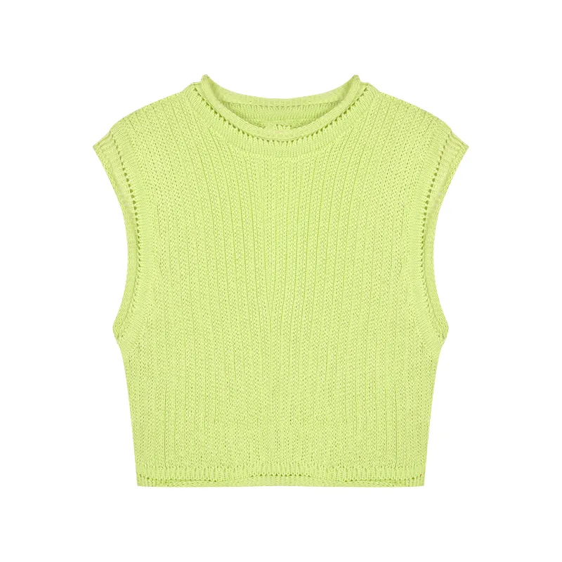 Women's Summer Loose Knit Sling Vest - Green