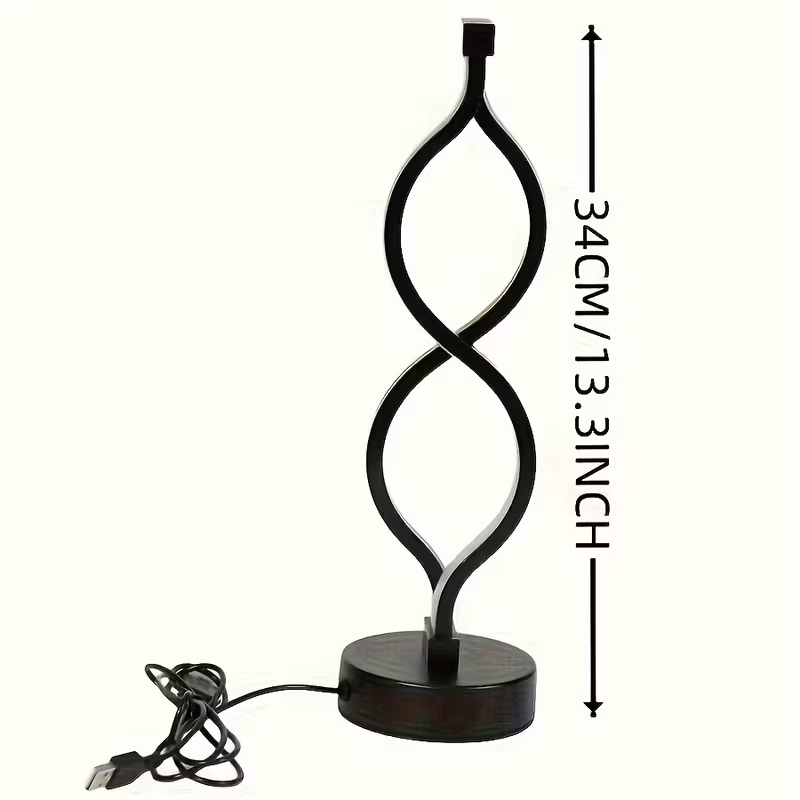 2Pcs Modern Wave-Shaped USB Desk Lamp With 3-Color Dimmable Lighting For Bedroom — foto 4