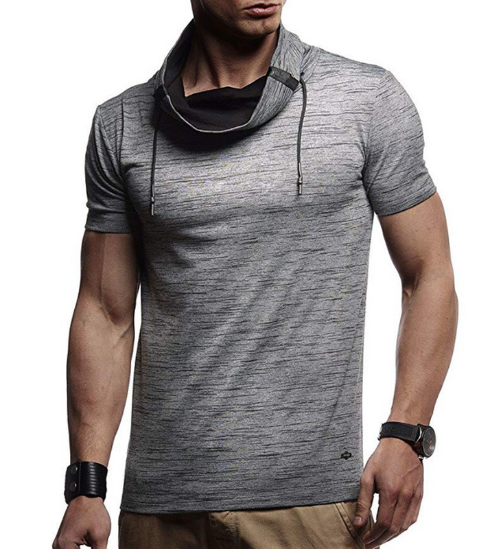 Men's Stitching Contrast Short-sleeved T-shirt