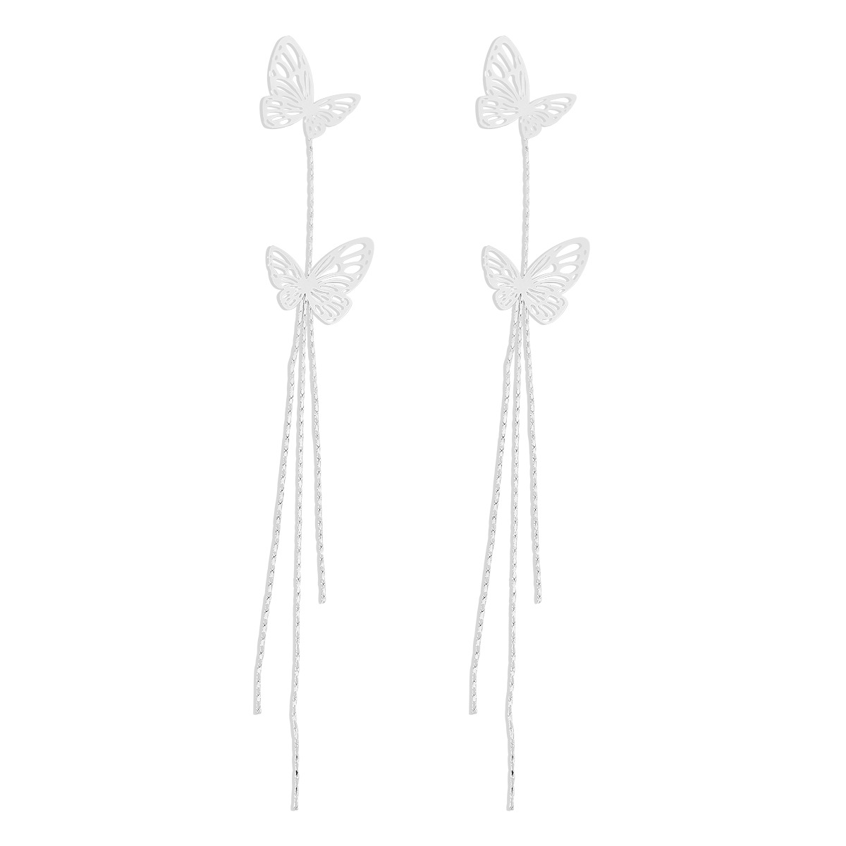 Title 2, Long Tassel Fairy Earrings Hollow Butterfly