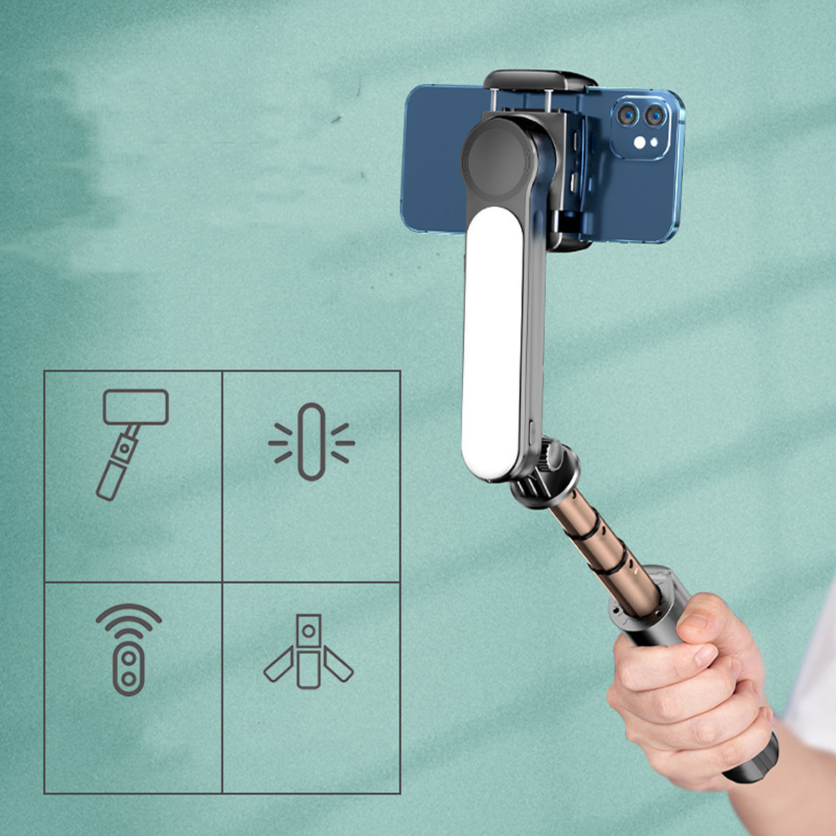 Handheld Gimbal Anti-shake Bluetooth Single-axis Camera Stabilizer Shake Fast For Beauty Fill Light - Image 8