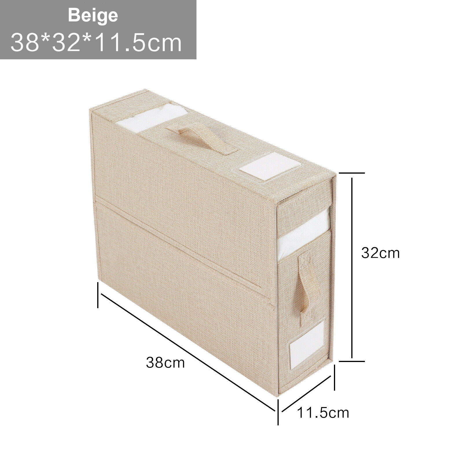 2x Foldable Bed Sheet Set Organizer Fabric Storage Bin Blanket Bedding Container--Beigex2