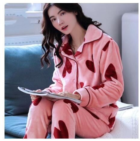 Title 3, Pajamas Womens Warm And Thick Flannel Long-sle...