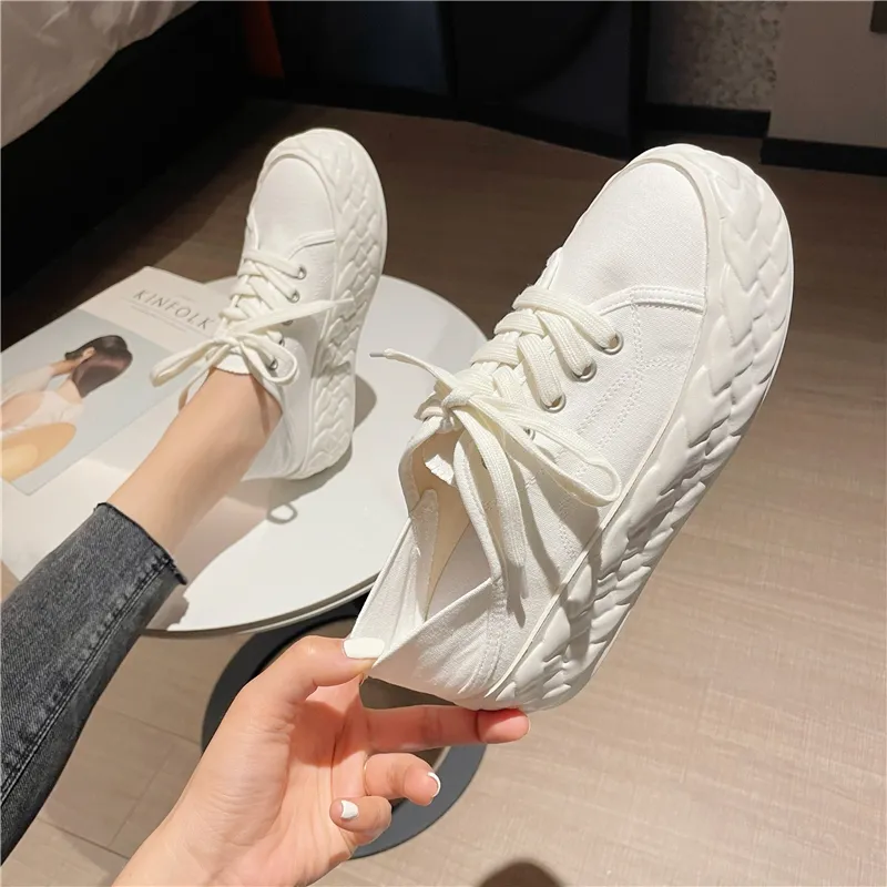 All-match Two-piece Platform Loafers - White