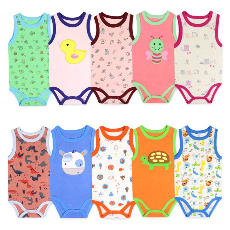 Cute And Simple Newborn Vest One-piece Romper