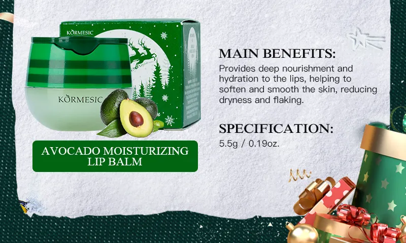 KORMESIC Christmas Moisturising Avocado Lip Balm