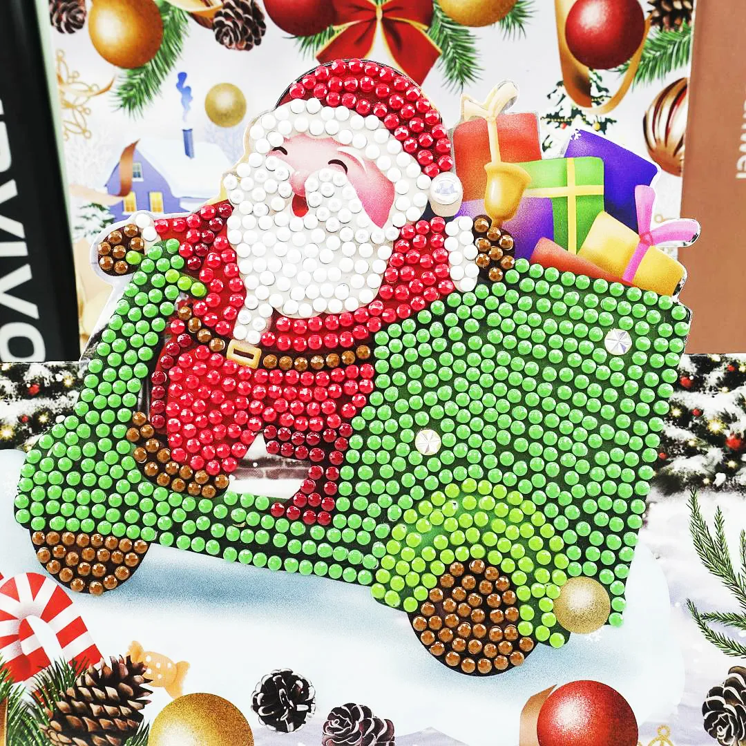 Christmas DIY Diamond Painting Greeting Cards 5D Cartoon Birthday Postcards Kids Festival Embroidery Greet Cards Gifts – image 4