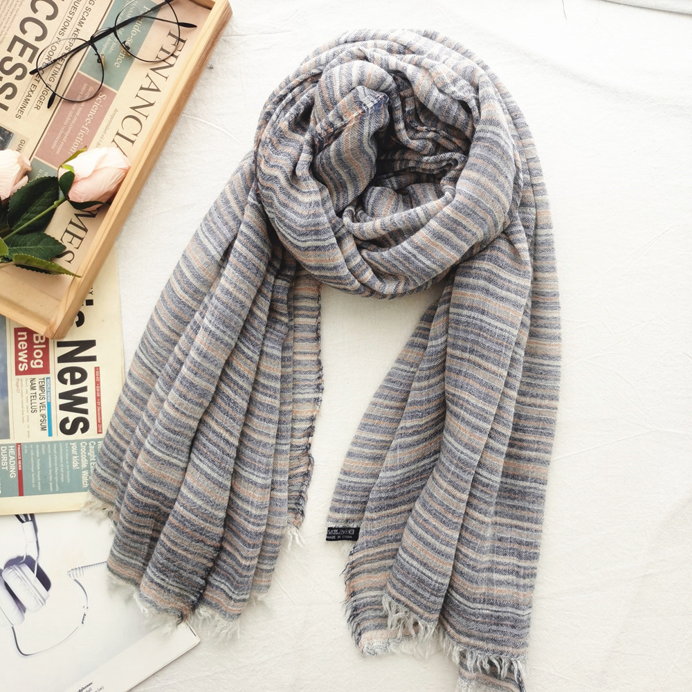 Women's Striped Simple All-match Sunscreen Shawl Long Scarf