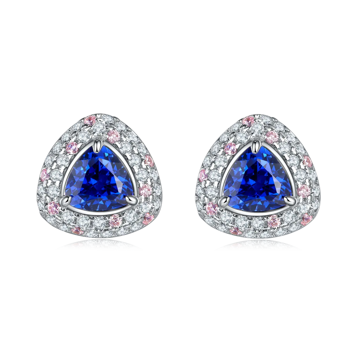 S925 Silver 3g 1.6ct Lab-Created Sapphire Earrings