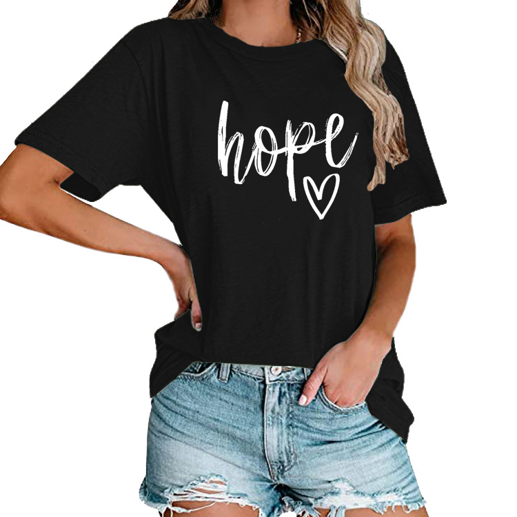 Title 2, Womens HOPE Love Print Loose T-shirt offers ef...