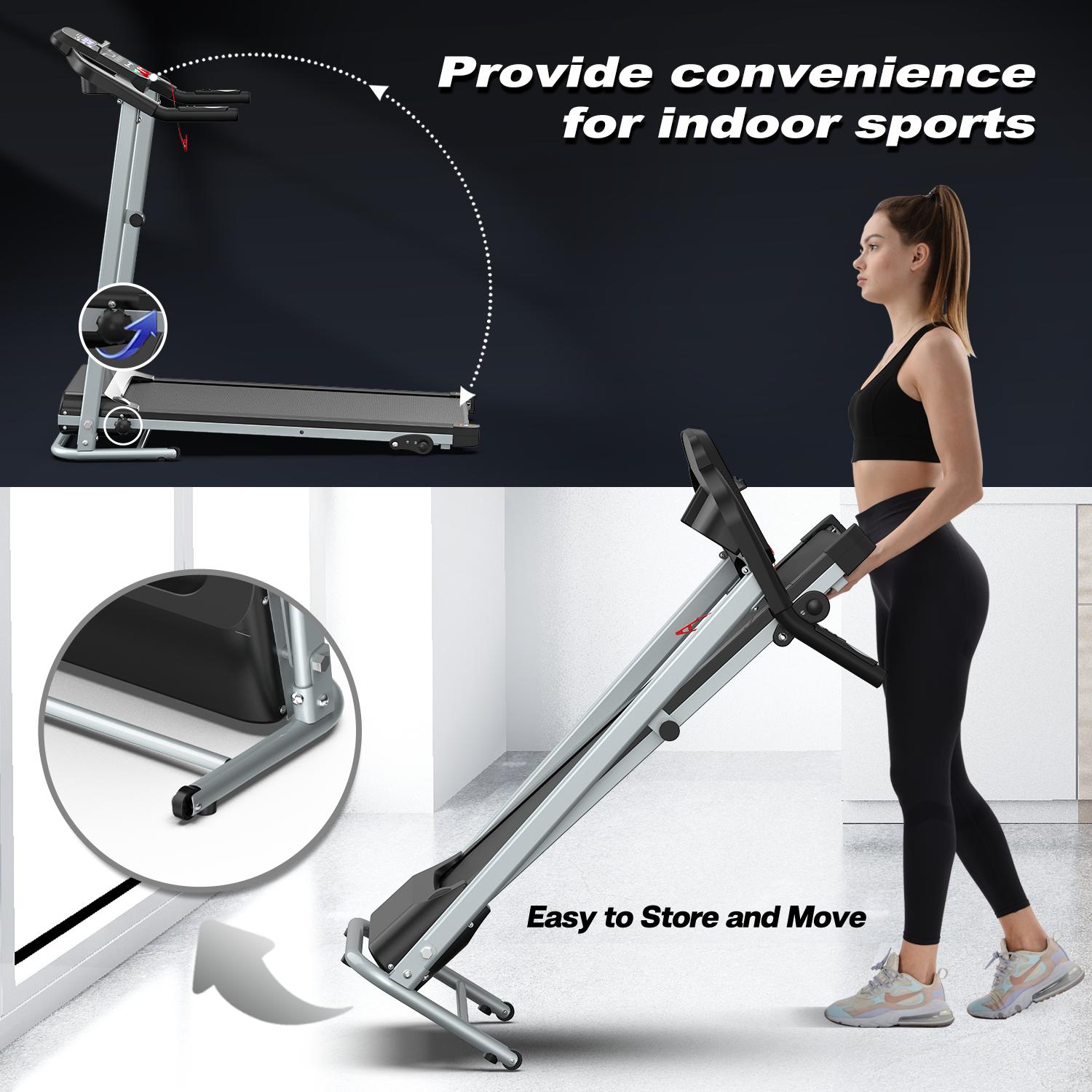 Foldable Treadmill For Home Use, Shock-absorbing, Non-slip, Multi-functional, Essential Fitness Equipment For The Whole Family. 4