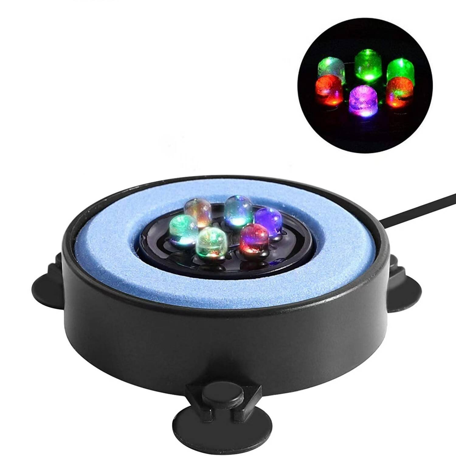 Fish Tank Bubbler With 6-Color Auto Changing LED Lights Aquarium Bubbler Stone... 2
