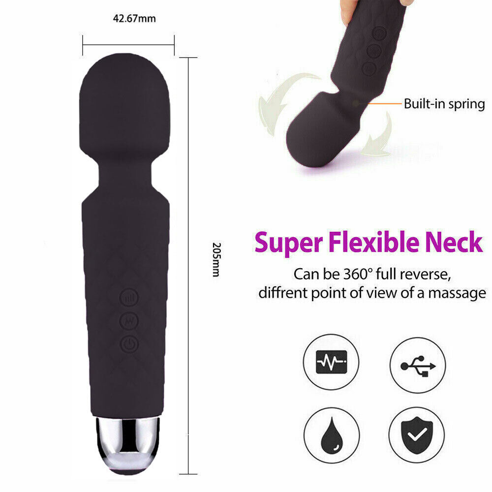 20 Speed Handheld Massager Wand Vibrating Massage Magic Full Body Therapy Motor