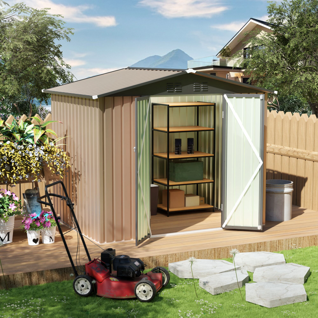 5FTx3FT Pent Roof Grey Outdoor Tool Bike Storage Garden Shed Tool House