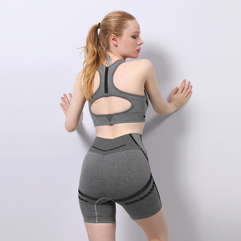 Beautiful Back Sports Bra Hip Lift Waist Yoga Shorts Women's Two-piece Set