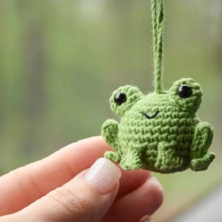 Handmade Woven Pendant For The Small Frog Inside The Car