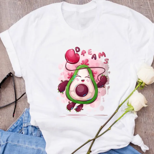 Avocado Creative Fashion Printing Men's And Women's Short sleeved T shirt Summer Loose Shape12 - Shop at LoveMi