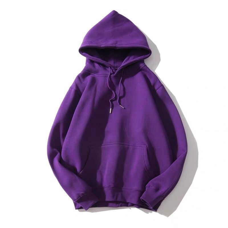 Title 12, Effen kleur hoodie met fleece gevoerd Losse cas...