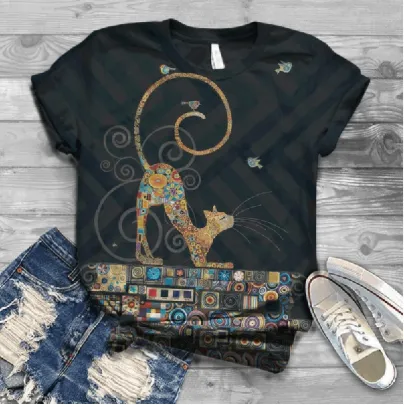 Fashion 3D Animal Cat Print Short Sleeve 9 Style - Shop at LoveMi