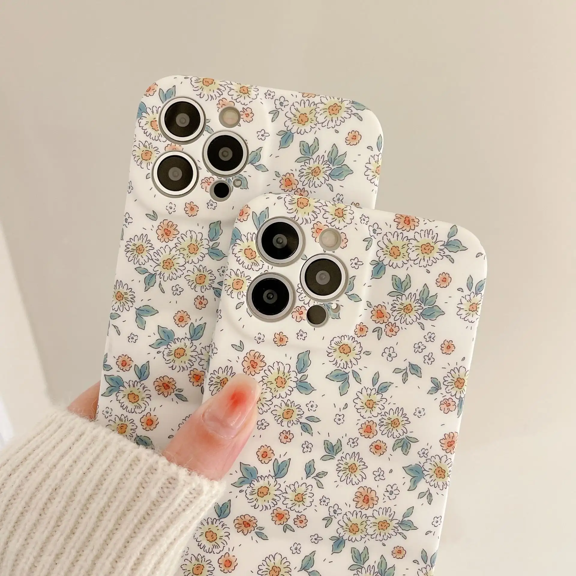 Ins Literary Floral Silicone Phone Case