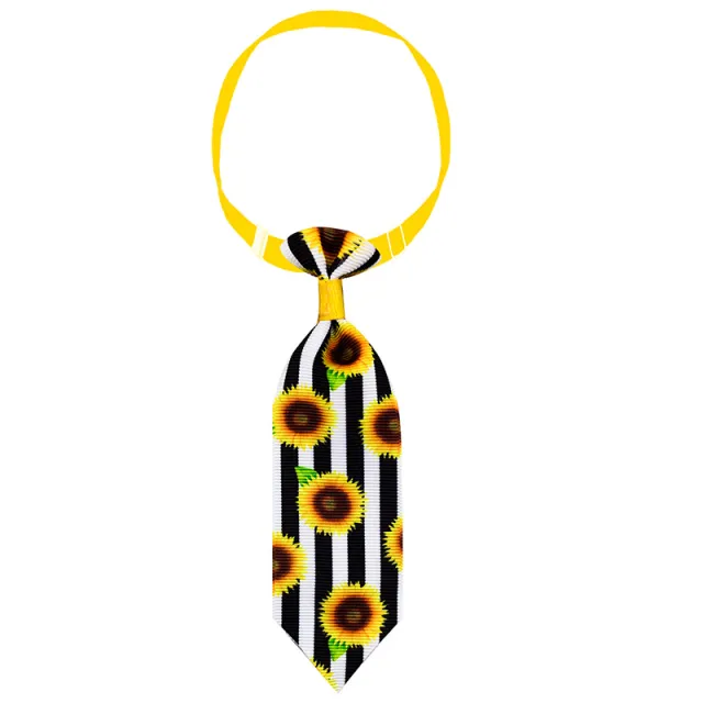 Sunflower Pet Tie Summer Collar Decoration Striped Sunflower - Shop at LoveMi