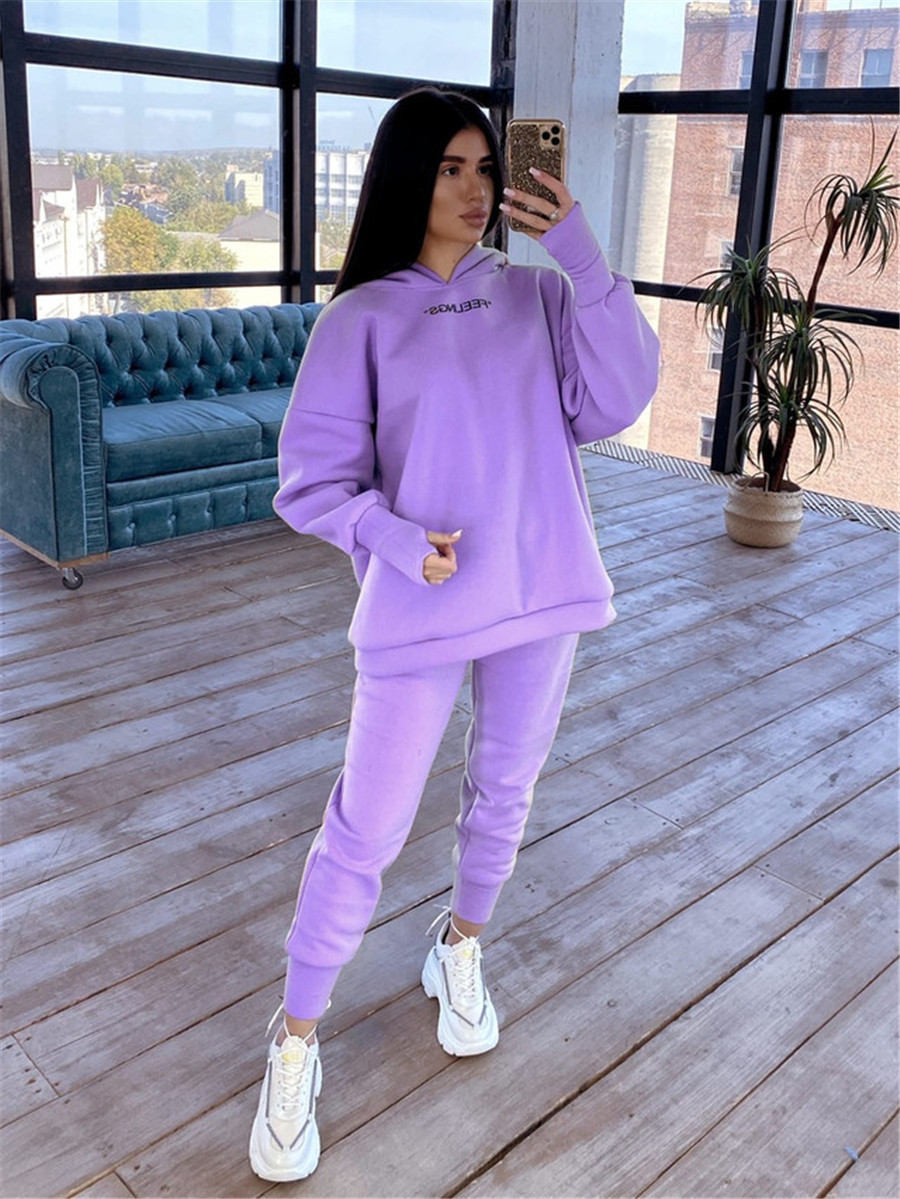 European And American Women's Sports Casual Hoodie Suit