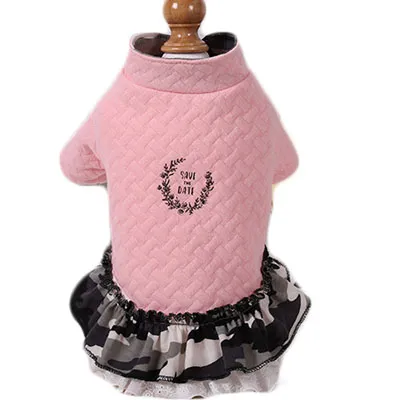 New Style Pet Clothes Cotton Skirt Warm Dog Cotton Clothes Pink Skirt - Shop at LoveMi