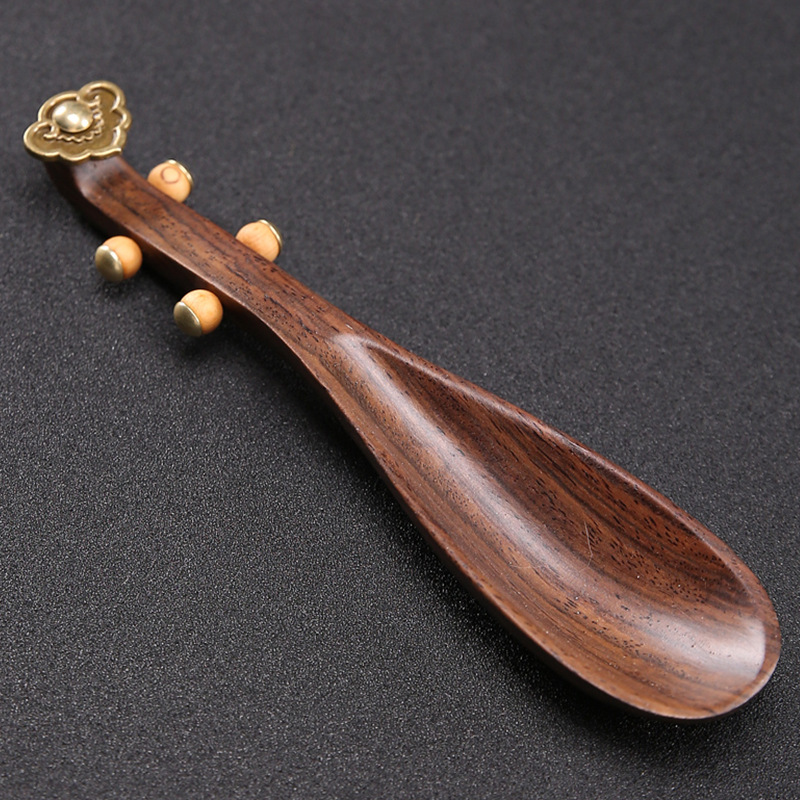 Ebony Pipa Teaspoon Tea Set (Ebony decoration)
