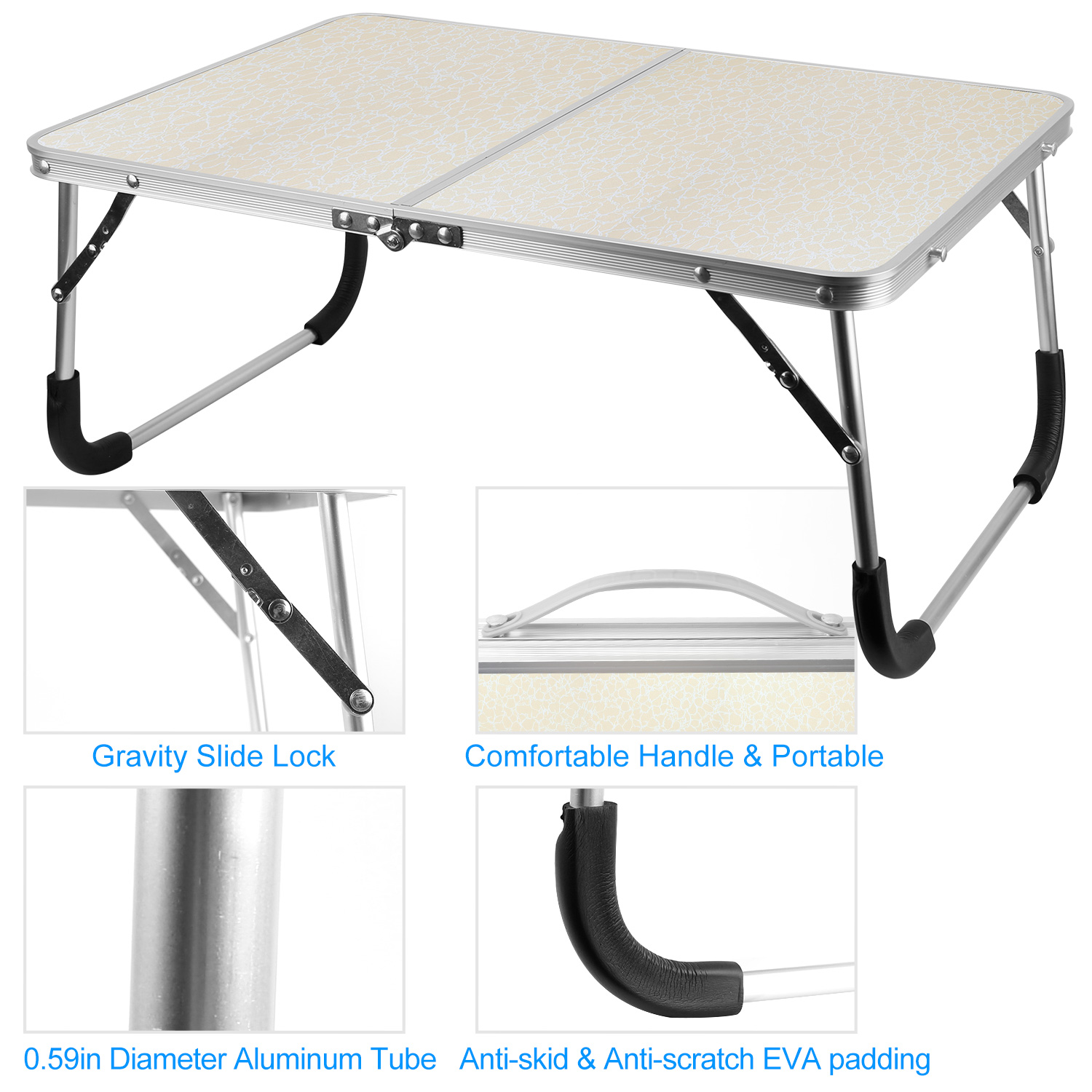 1Pc Foldable Laptop Table Notebook Bed Desk Breakfast Reading Writing Lap Tray For Sofa Couch Floor Dormitory 9
