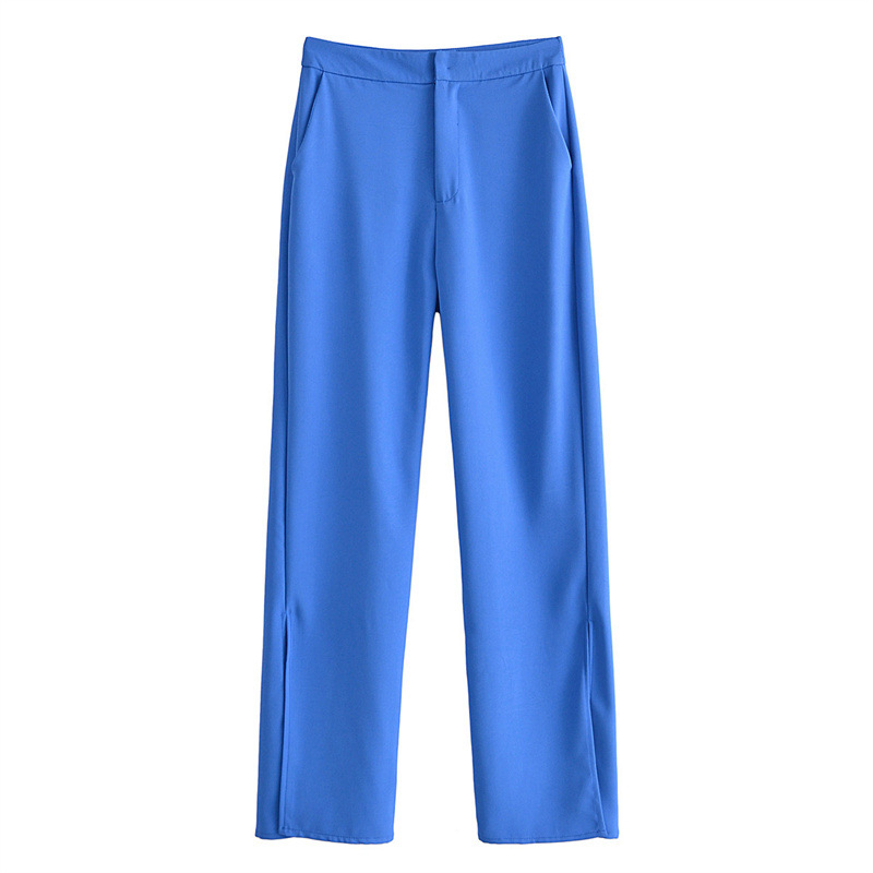 Split Klein Blue Street Wide Leg Pants