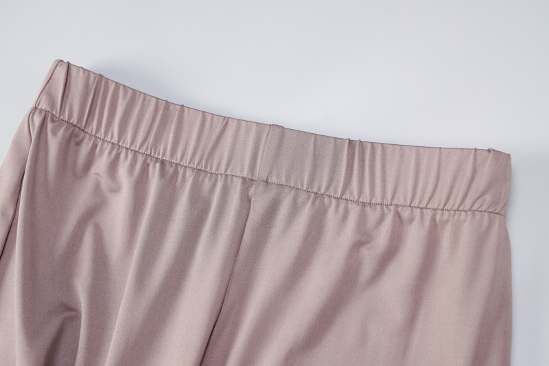 Pure Color High Neck Long Sleeve Pants Two-piece Sports And Leisure