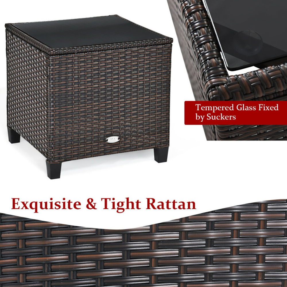 3 Pieces Rattan Patio Furniture Set With Washable Cushion — foto 4