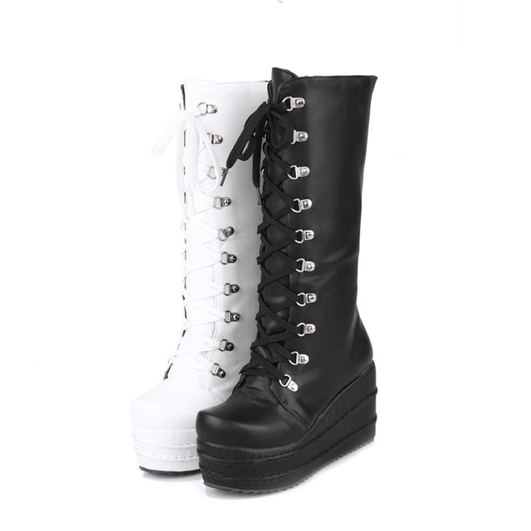 Title 6, Fashion Side Zipper Platform Boots Casual