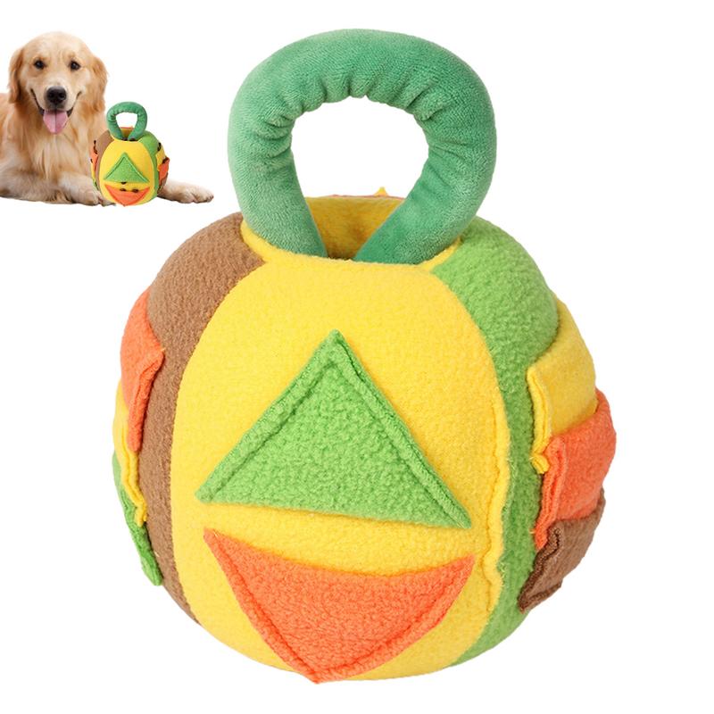 Dog Squeaky Plush Ball Toy Snuffle Noisemakers Teeth Cleaning Interactive Chew Toy Pet Dogs Soft Rubber Sound Treat Dispenser