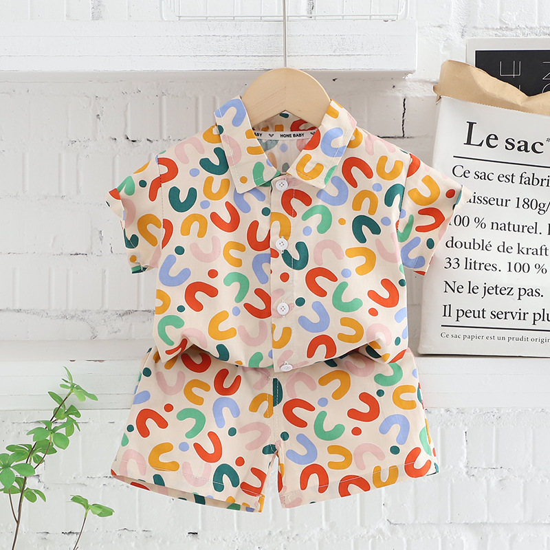 Boy Summer Clothing Shirt And Shorts Suit