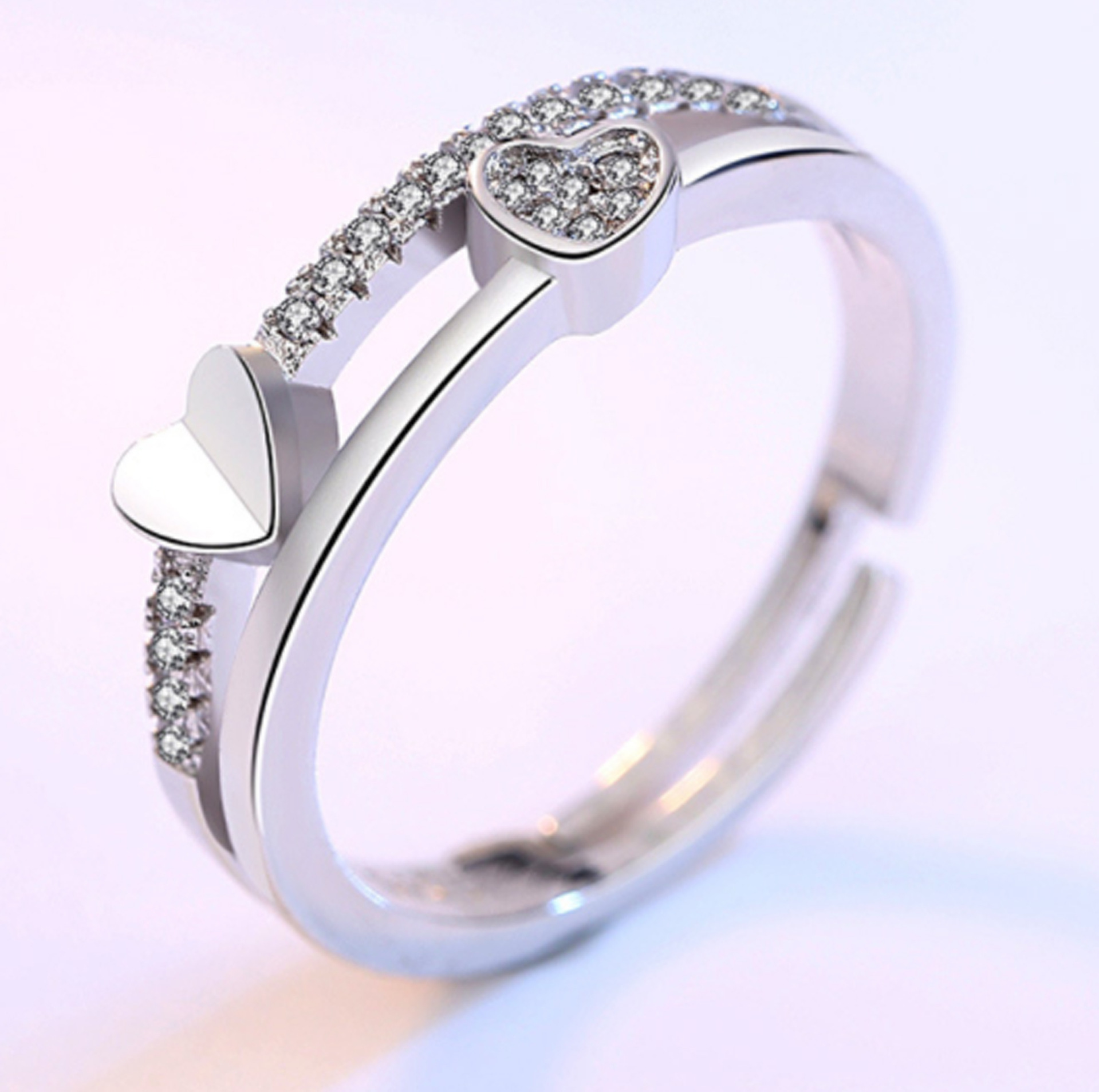 European And American Love Double Ring Ladies