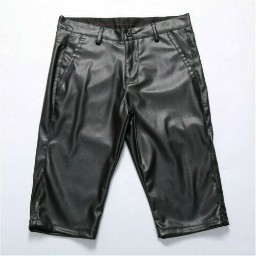 Summer Stretch Lint-free Knitted Five-point Six-point Leather Shorts Loose Men's  Pants