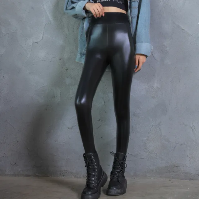 Women's Fashion Simple Hip Raise Slimming Stretch Leggings Bright Without Velvet 4Xl - Shop at LoveMi