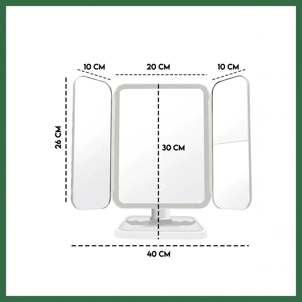 Rechargeable LED Makeup Mirror With 3 Light Modes, 2X-3X Magnification — image 2