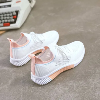 Fashionable Ladies Soft Sole Thin Breathable Sneakers Pink - Shop at LoveMi